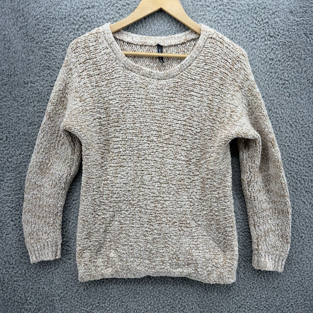 Massini Sweater Womens Medium Coastal Coral Loose Knit Long‎ Sleeve Cottagecore